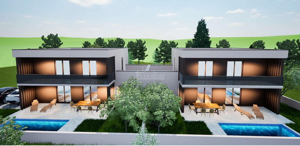 Vodice - **NUOVA COSTRUZIONE** Casa S1 con piscina e garage, a 650 m dal centro