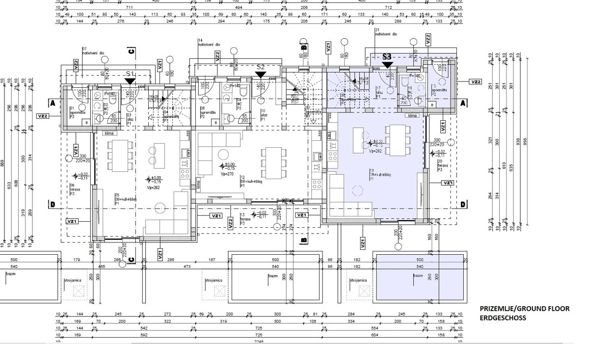 Srima, Vodice - Appartamento S3 con giardino e terrazza sul tetto in nuova costruzione