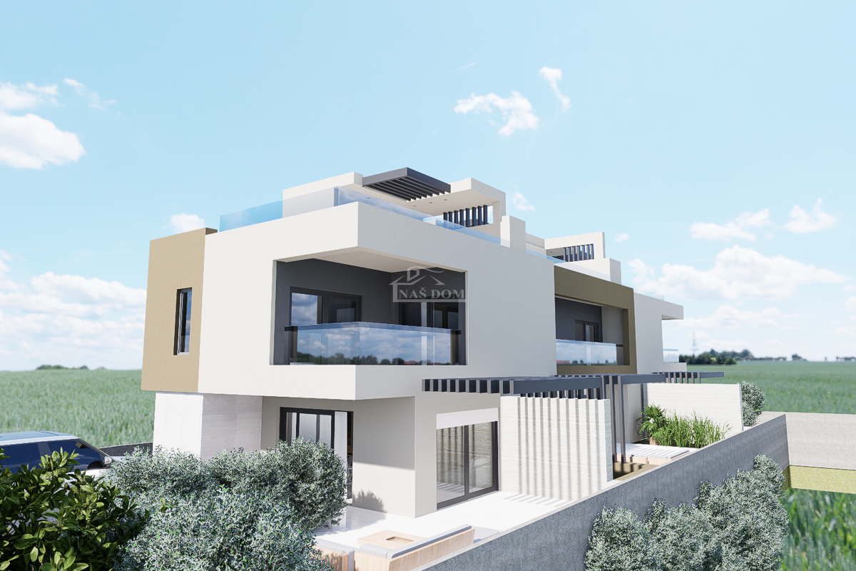 Srima, Vodice - Appartamento S3 con giardino e terrazza sul tetto in nuova costruzione