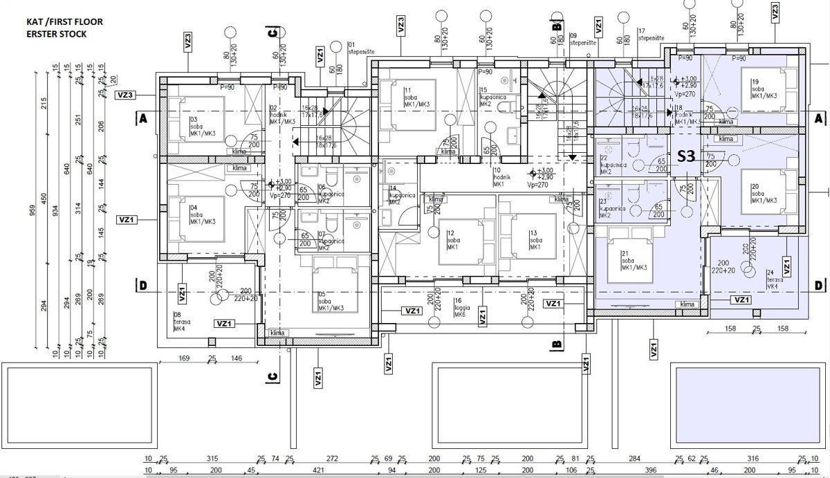 Srima, Vodice - Appartamento S3 con giardino e terrazza sul tetto in nuova costruzione