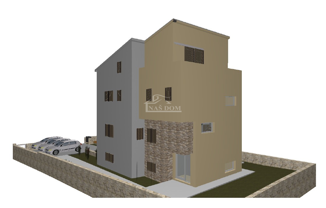 VODICE – TERRENO EDIFICABILE 583 m², 150 m DALLA SPIAGGIA, COSTRUZIONE INIZIATA