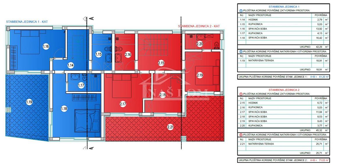 Vodice - Lussuosa casa bifamiliare S1 con piscina e vista mare