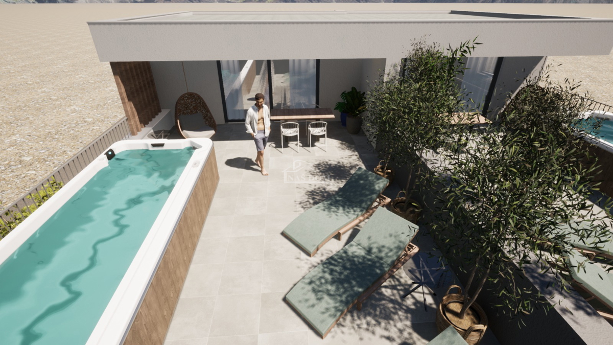 Vodice - NUOVA COSTRUZIONE, appartamento S4 con terrazza sul tetto, vista mare