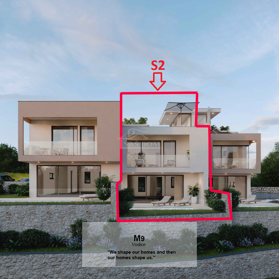 Vodice - **NUOVA COSTRUZIONE** Casa S2 con piscina, terrazza sul tetto, vista mare