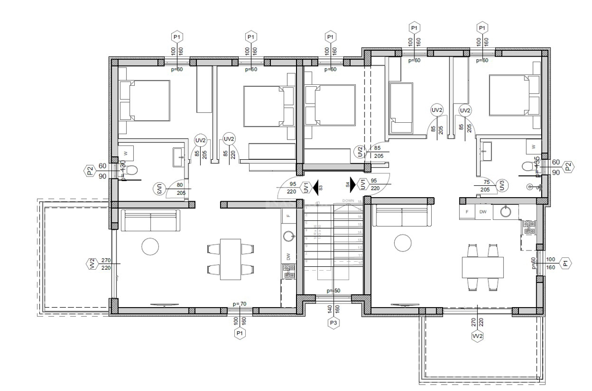 Terreno edificabile con progetto per 4 unità abitative – a 550 m dalla spiaggia, Srima