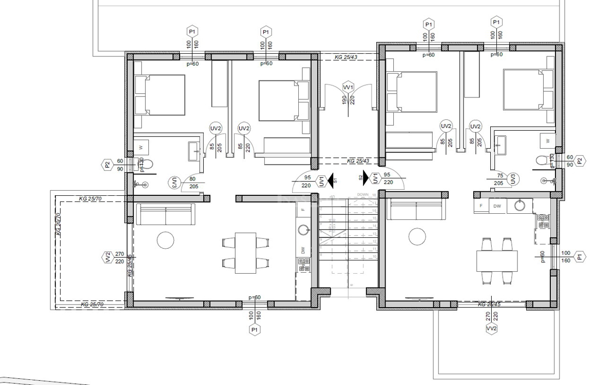Terreno edificabile con progetto per 4 unità abitative – a 550 m dalla spiaggia, Srima