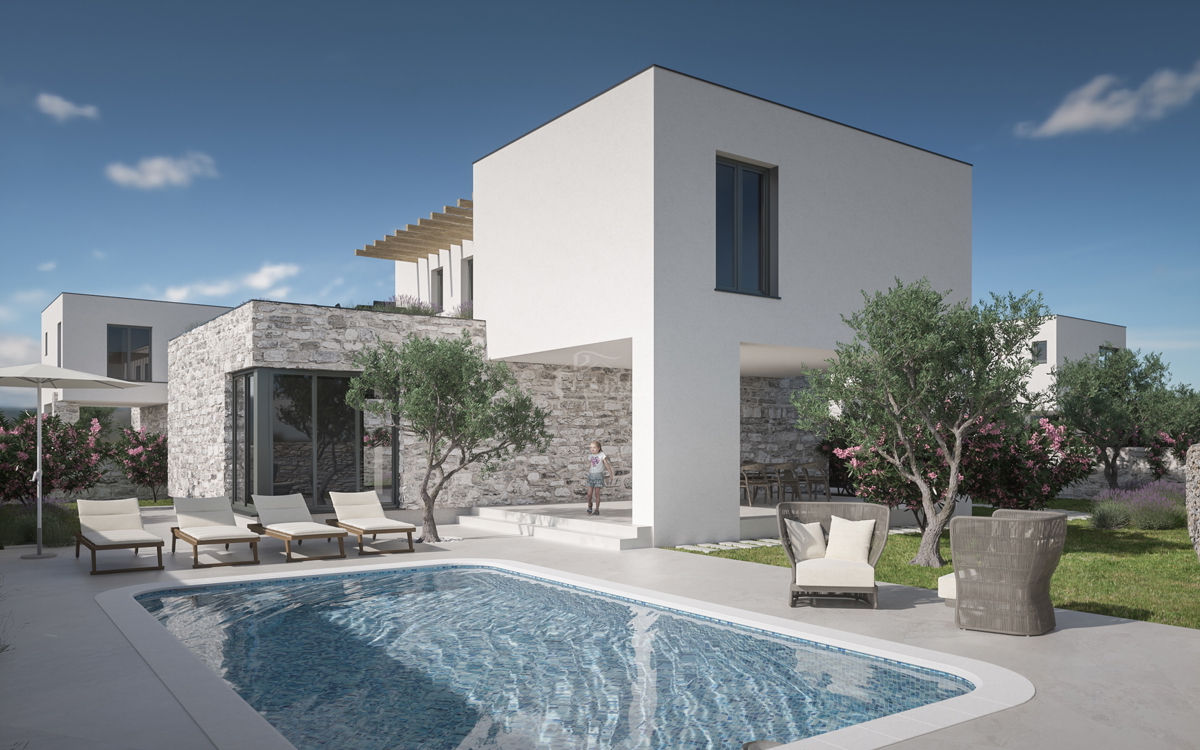 Zaton - **NUOVA COSTRUZIONE** villa moderna di lusso con piscina