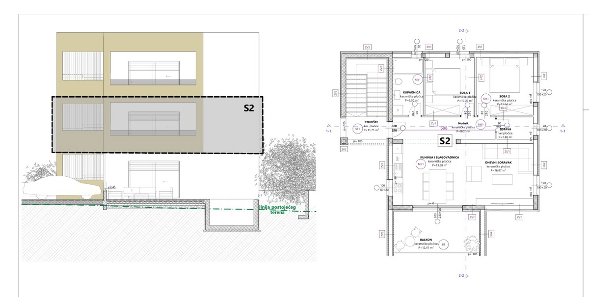 Vodice - PREVENDITA, NUOVA COSTRUZIONE - Appartamento S2 al primo piano