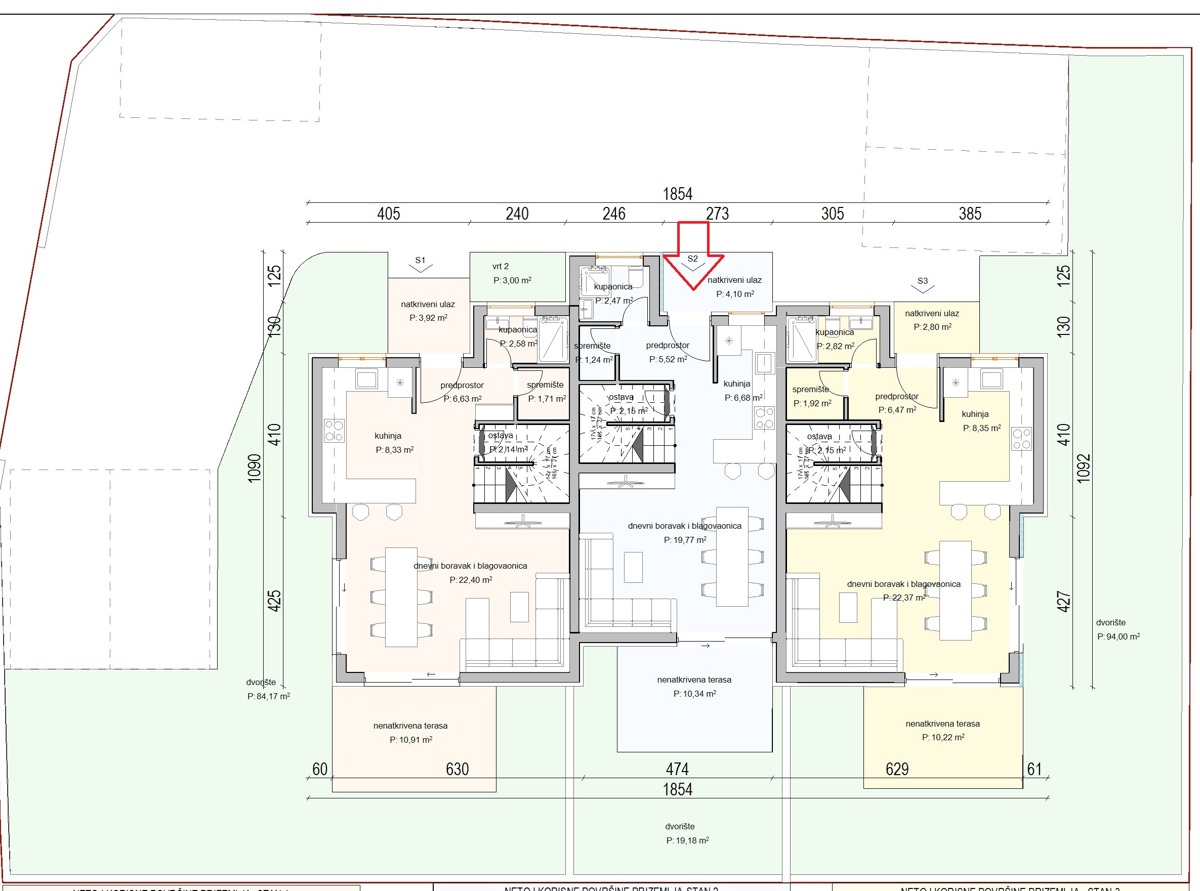 Srima - casa a schiera su due piani con cortile