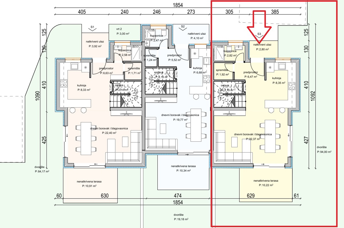 Srima - casa bifamiliare con cortile