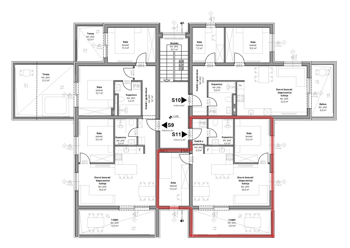Vodice - prevendita - appartamento con vista mare, 67,43 m2, secondo piano
