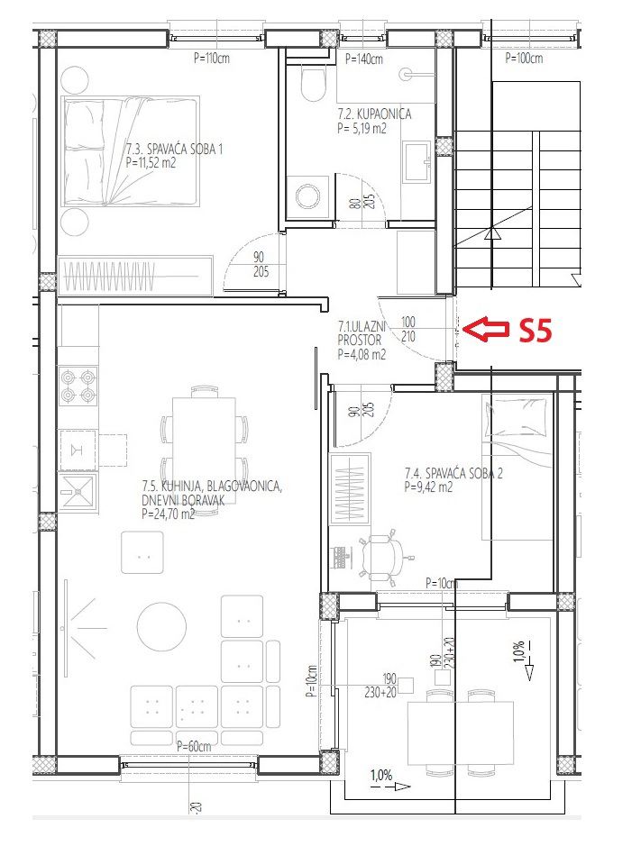 OCCASIONE - Appartamento S5 al primo piano, NUOVA COSTRUZIONE