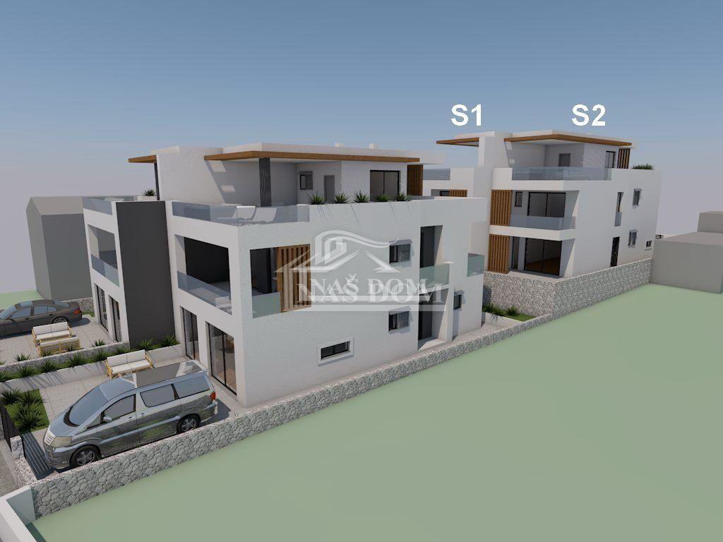 Tribunj ** Nuova costruzione** S1 casa doppia con terrazza sul tetto, 400 m dalla spiaggia