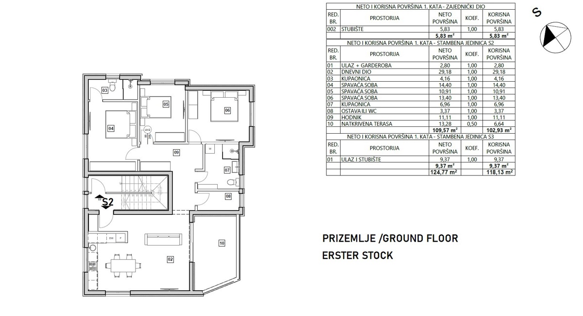 Vodice - **NUOVA COSTRUZIONE** appartamento S2, 1° piano, a 450 m dalla spiaggia