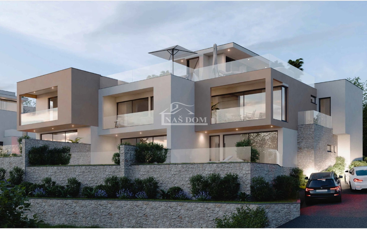 Vodice - NUOVA COSTRUZIONE Appartamento S3 con piscina, terrazza sul tetto con vista mare