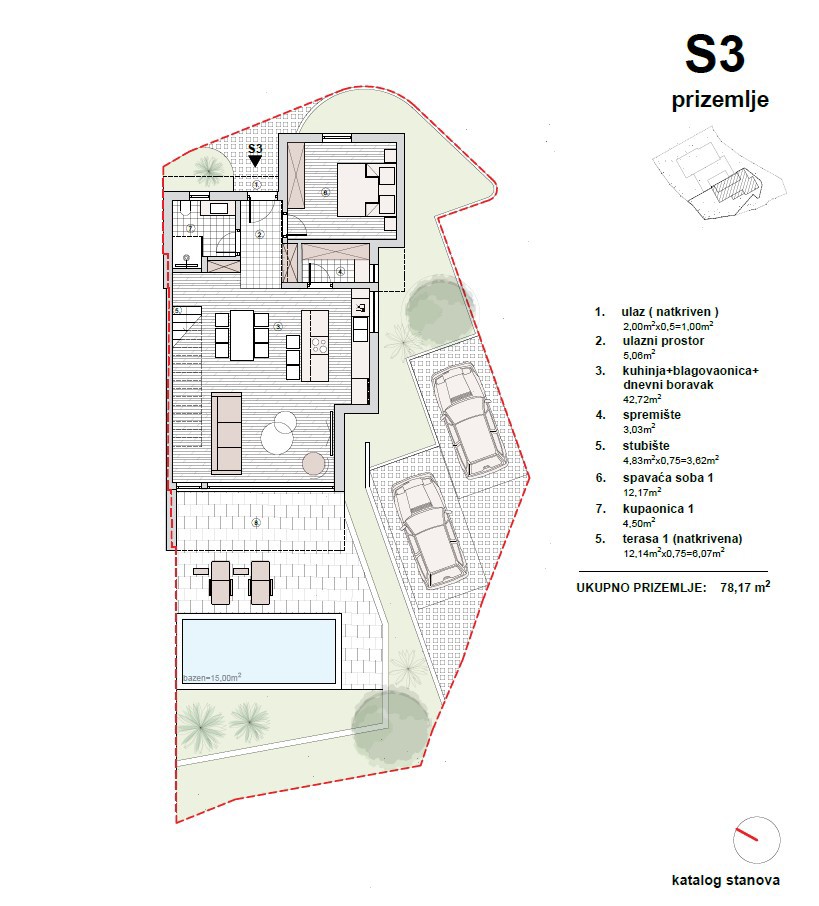 Vodice - NUOVA COSTRUZIONE Appartamento S3 con piscina, terrazza sul tetto con vista mare