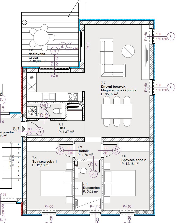Vodice - Appartamento S7 con vista mare, posizione eccellente