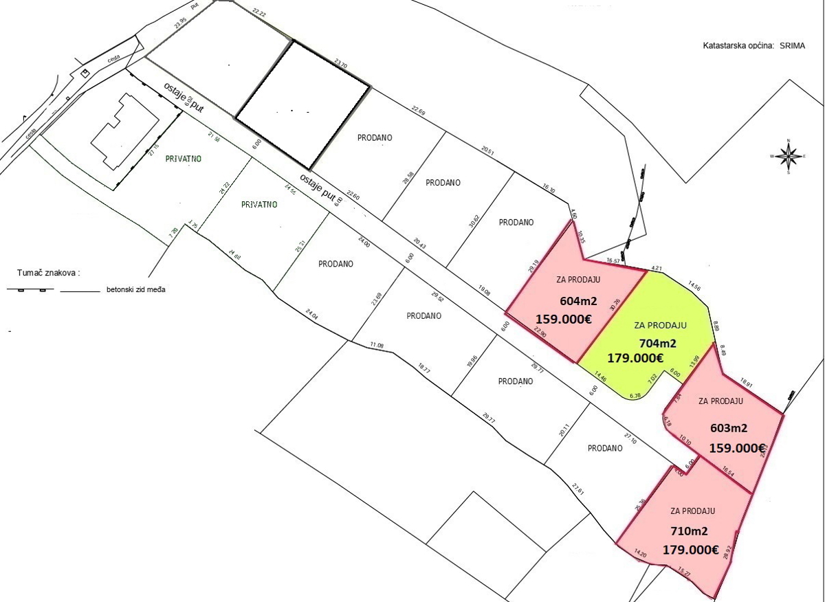 Srima, Vodice - terreno edificabile 710 m², 550 m dalla spiaggia