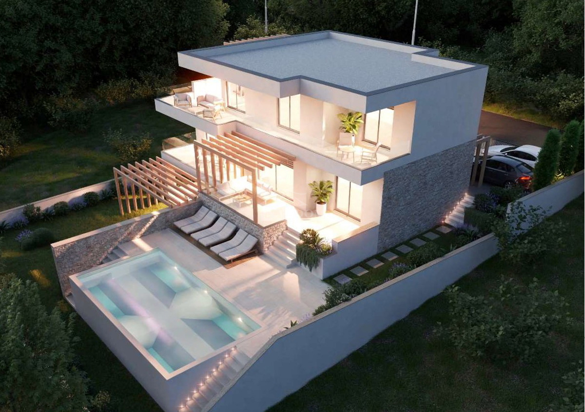 Šibenik, Donje Polje - villa con piscina