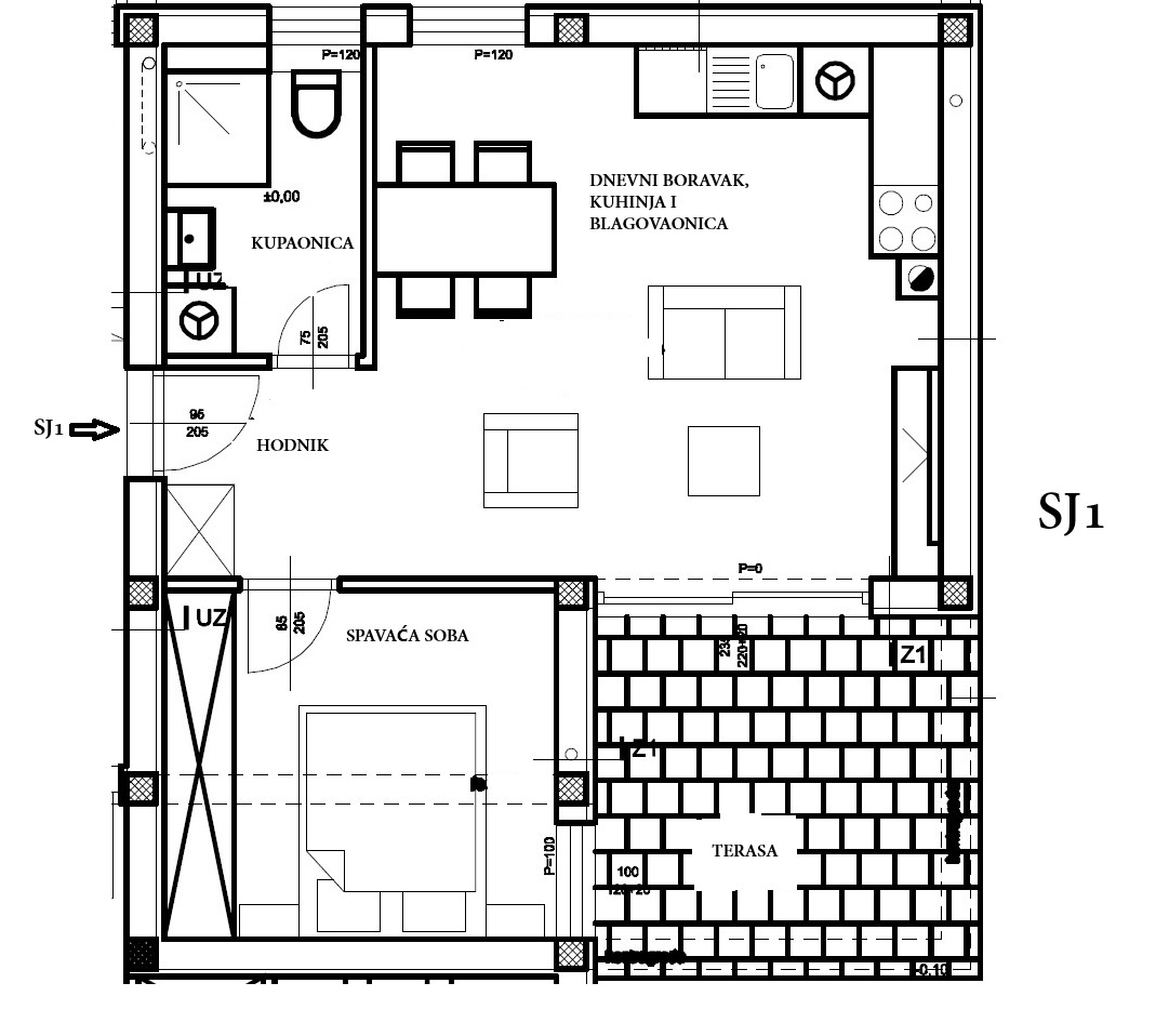 Vodice - Appartamento S1 al piano terra con giardino, a 800 m dalla spiaggia