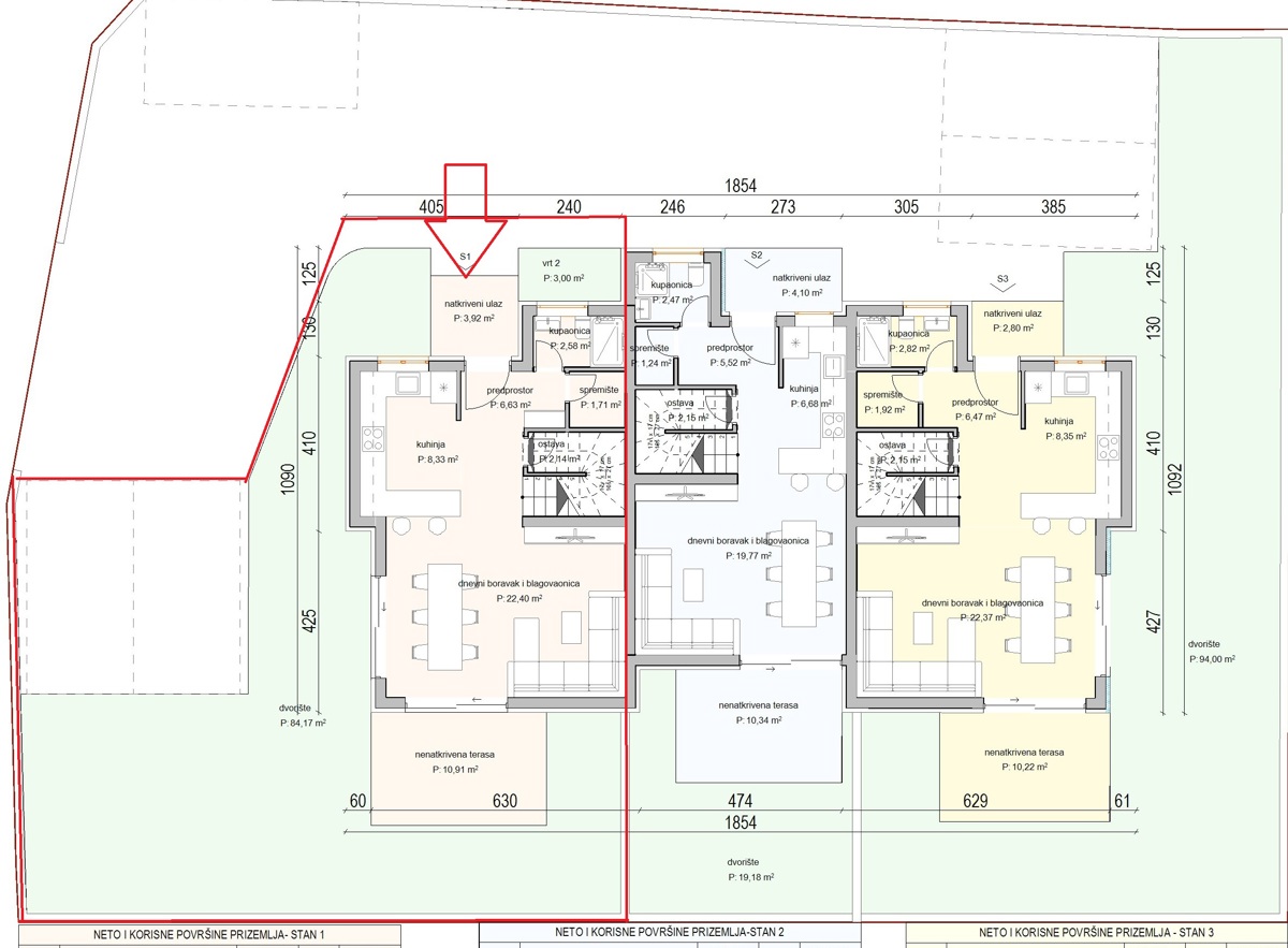 Srima - casa a schiera su due piani con cortile