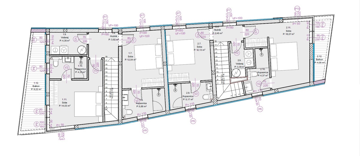 Žaborić – moderna doppia villetta S1, a 70 m dal mare, nuova costruzione con giardino e terrazza