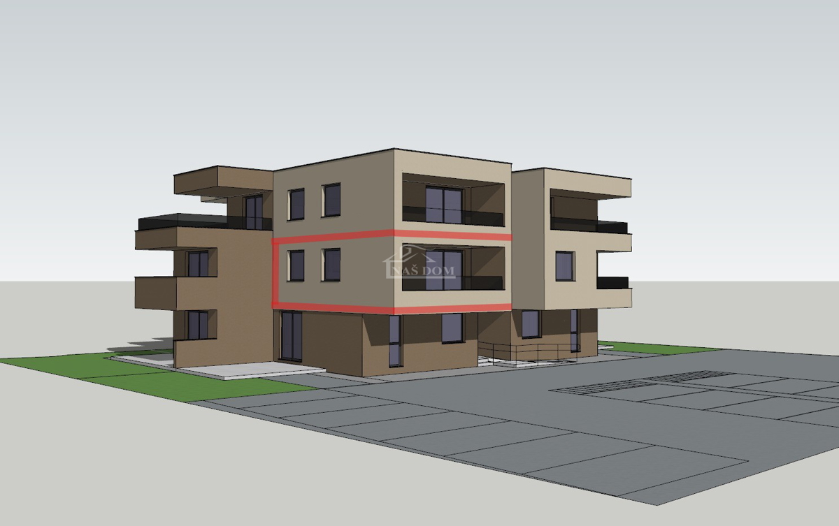 Vodice - Appartamento bilocale S7, 67,37 m2, primo piano