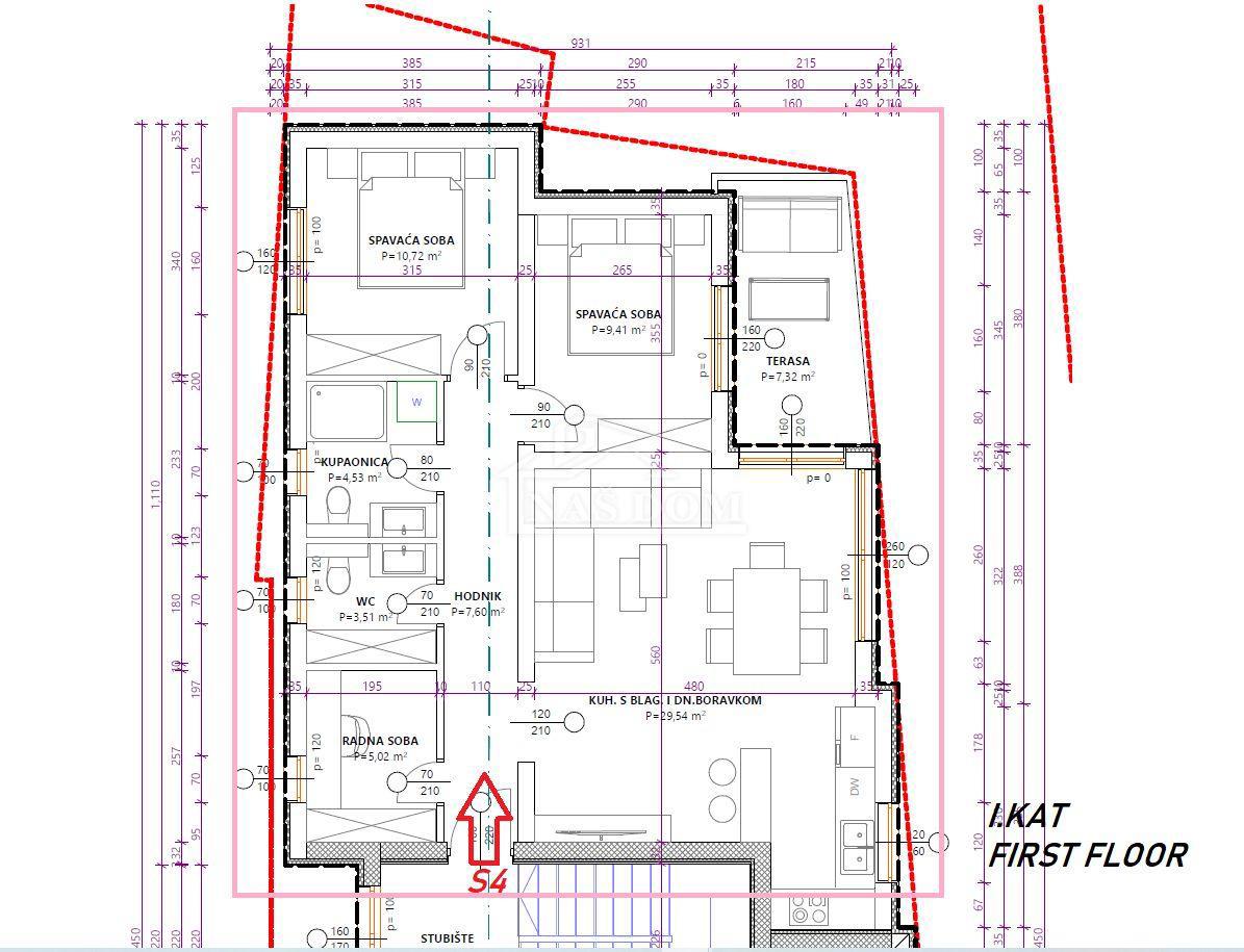 Vodice-**NEW BUILD** Appartamento S1 con tre camere da letto e giardino