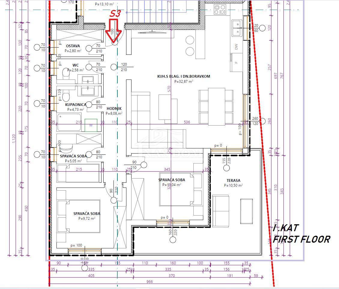 Vodice-**NEW BUILD** Appartamento S1 con tre camere da letto e giardino