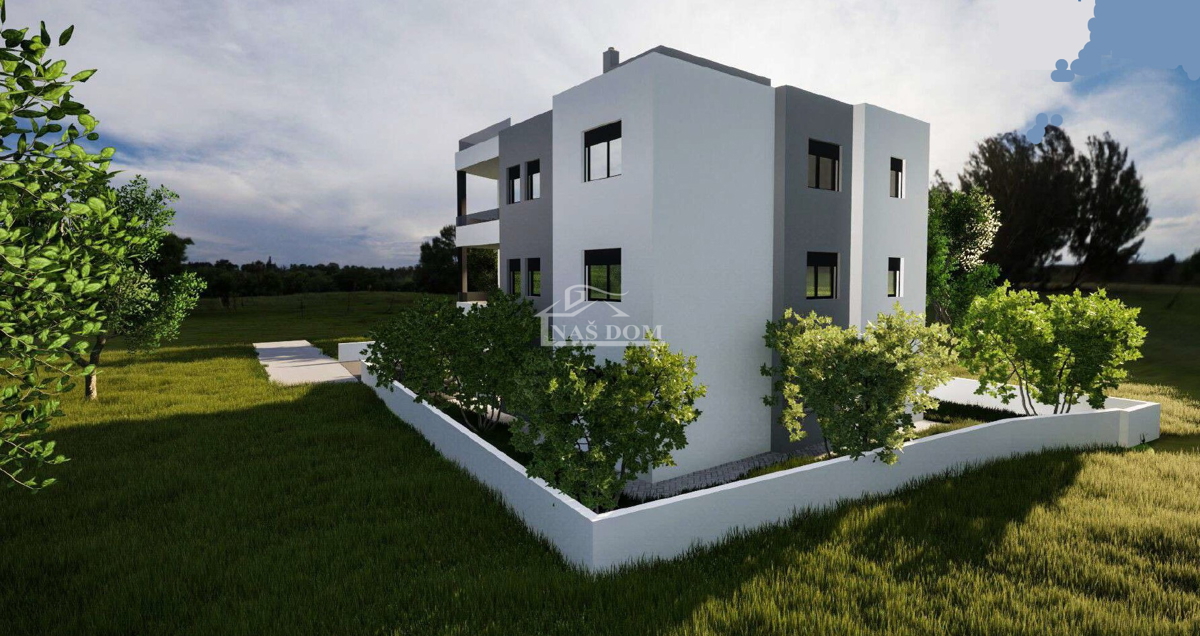 Vodice-**NUOVA COSTRUZIONE** Appartamento S1 con giardino, a 450 m dal mare
