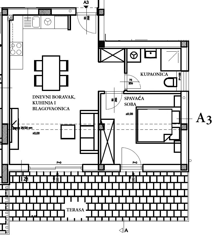 Vodice - Appartamento A3 al piano terra con giardino, a 800 m dalla spiaggia