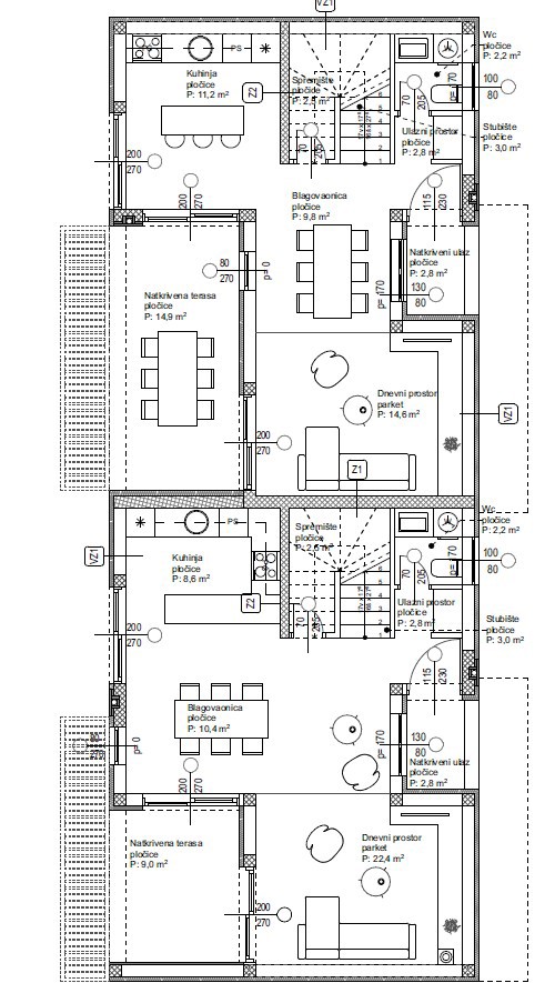 Vodice - Moderna doppia casa S2, a 1300 m dalla spiaggia