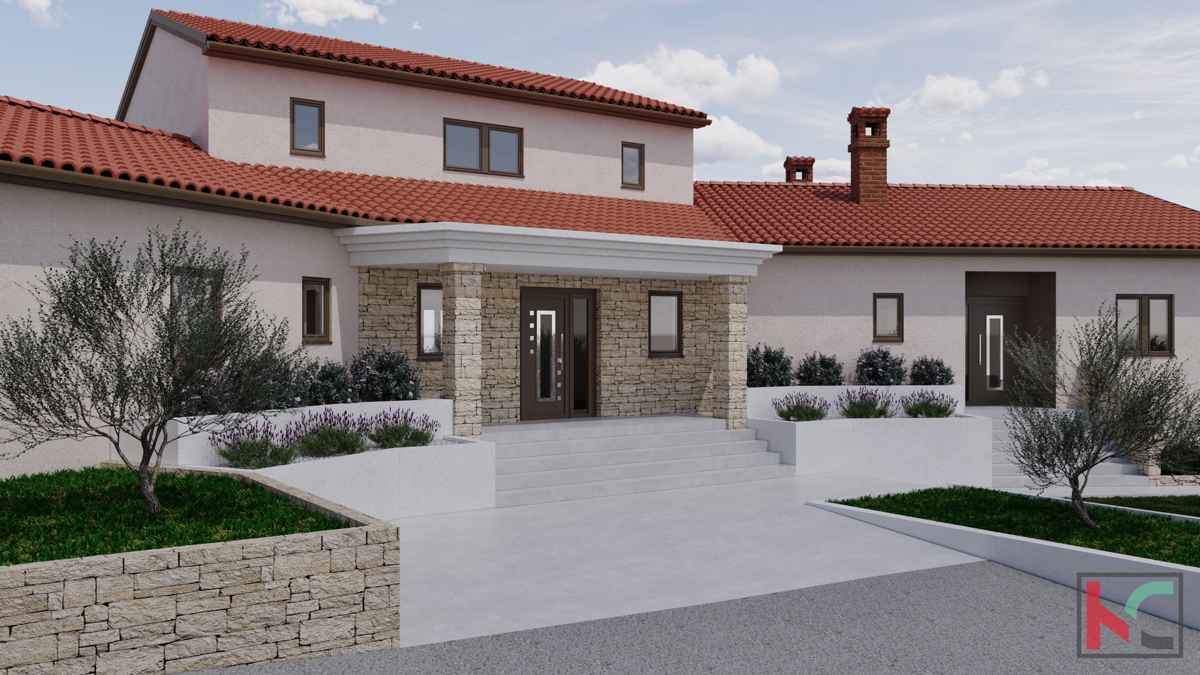 Rovinjsko Selo, incompiuto casa 450m2, 3521m2 giardino