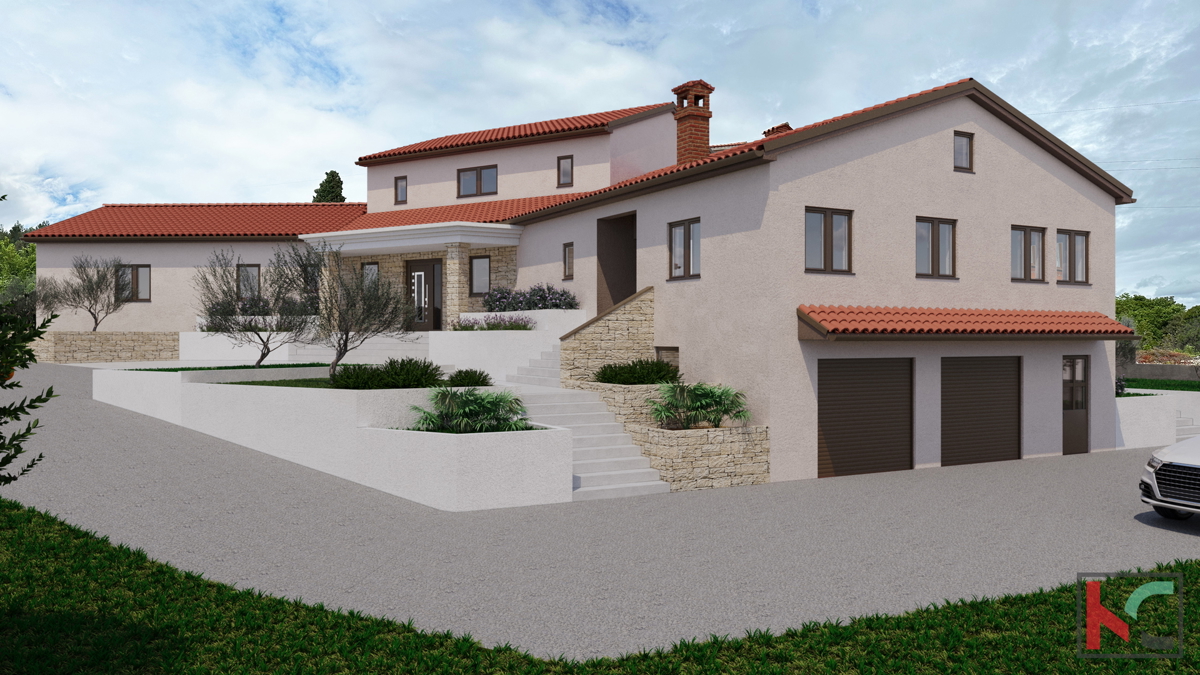 Rovinjsko Selo, incompiuto casa 450m2, 3521m2 giardino