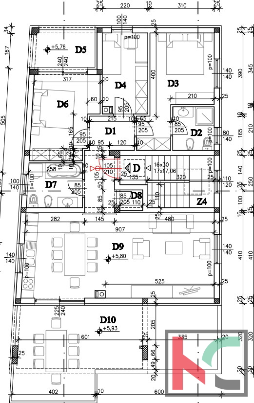 Pula, Veli Vrh, attico con quattro camere da letto in un nuovo edificio