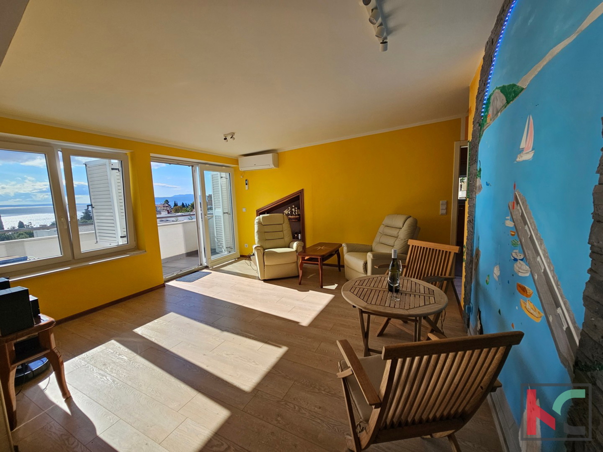 Abbazia, Lovran, appartamento 73,99m2, 2 camere da letto, balcone, bellissima vista sul mare, #vendita