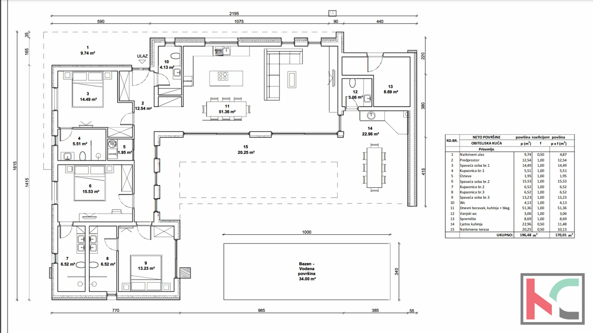 Gimino, casa con tre camere da letto e una piscina di 173m2 #vendita