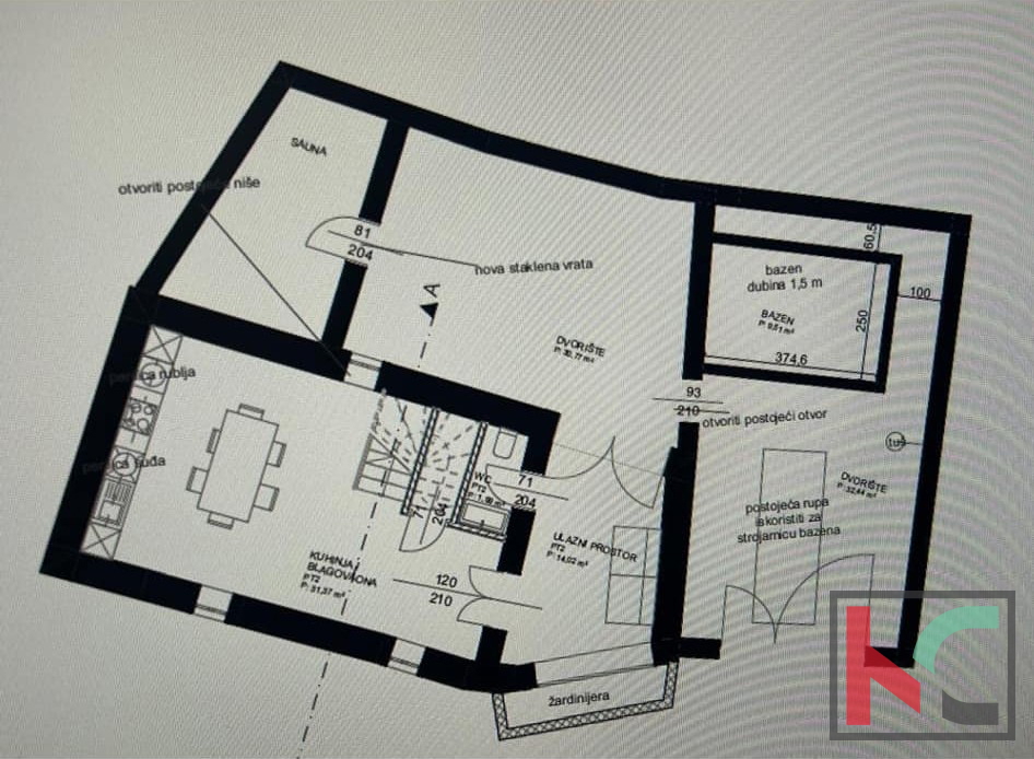 TINJAN, COMPLETELY RENOVATED AUSTRIAN HOUSE WITH POOL AND FINNISH SAUNA, #SALE