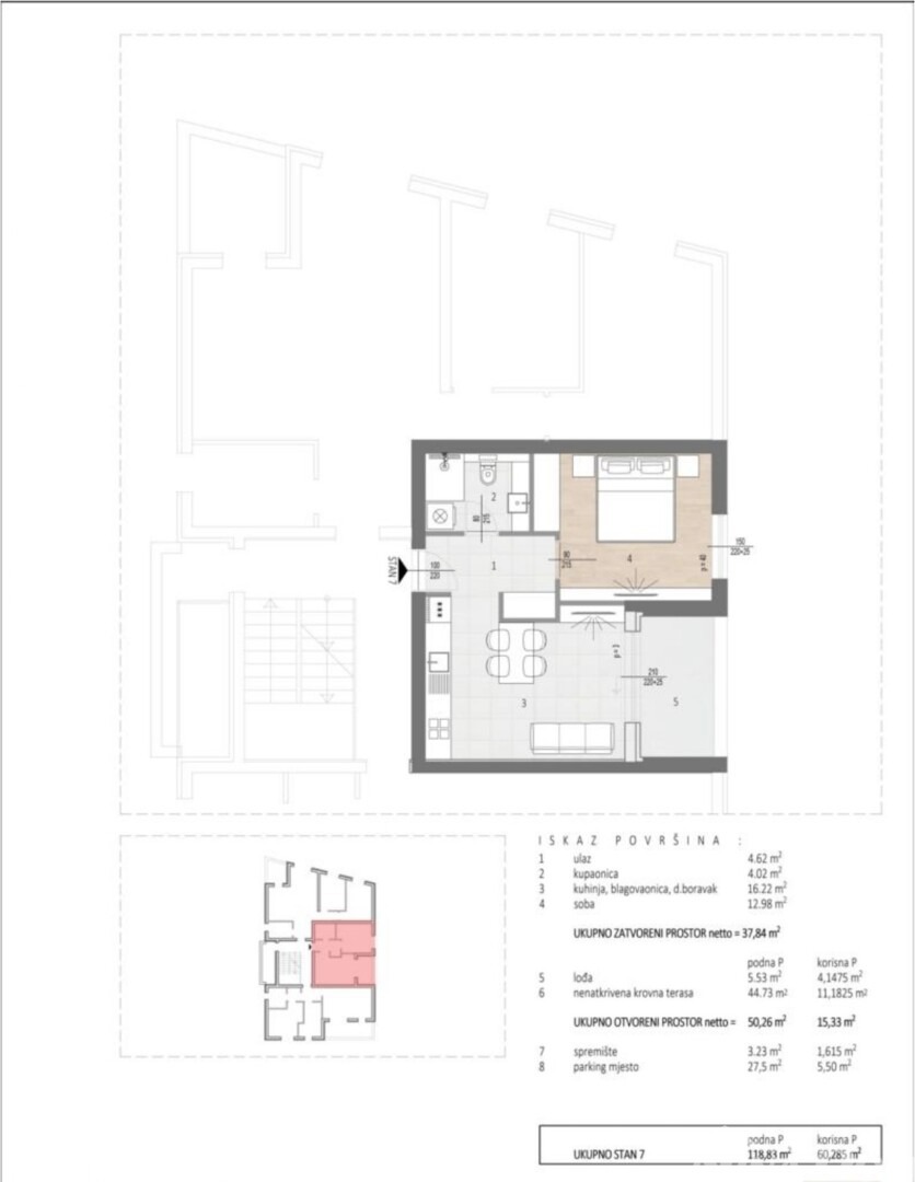 Nuova Costruzione | Appartamento con 1 Camera da Letto e Ampia Terrazza sul Tetto
