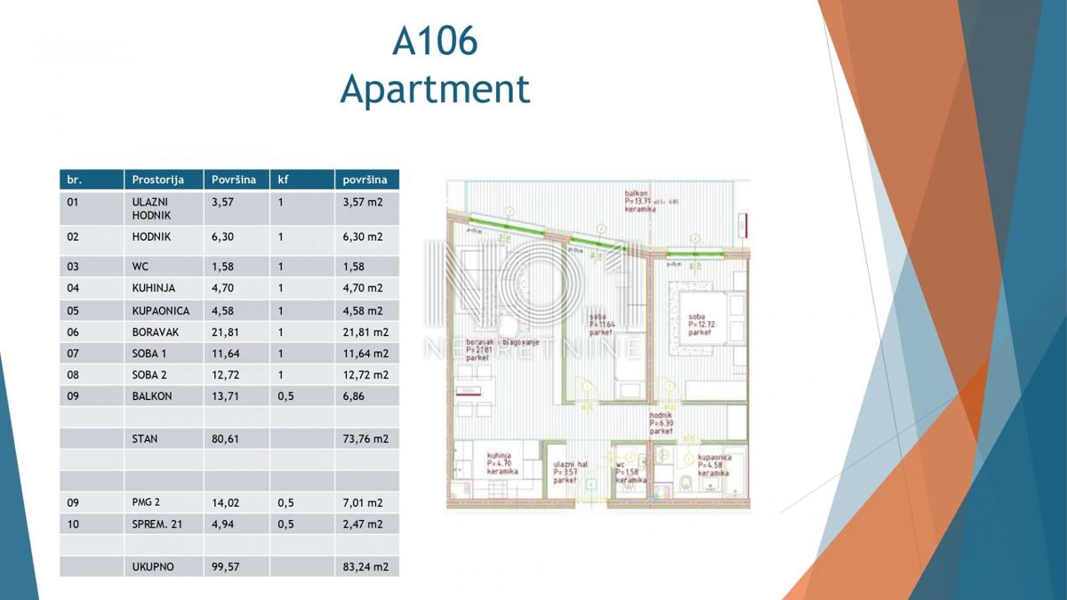 Appartamento Poreč, 75,72m2