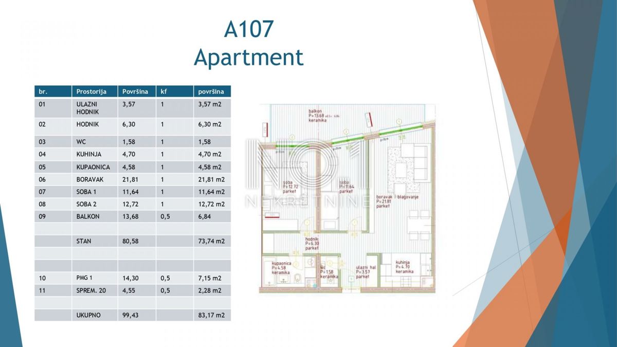 Appartamento Poreč, 75,72m2