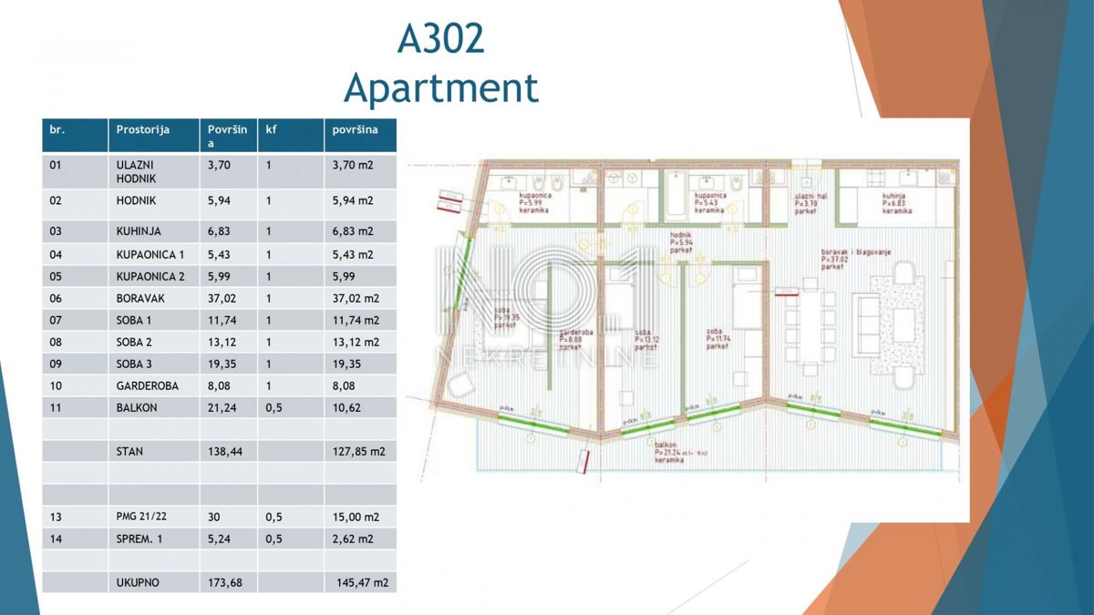 Appartamento Poreč, 75,72m2