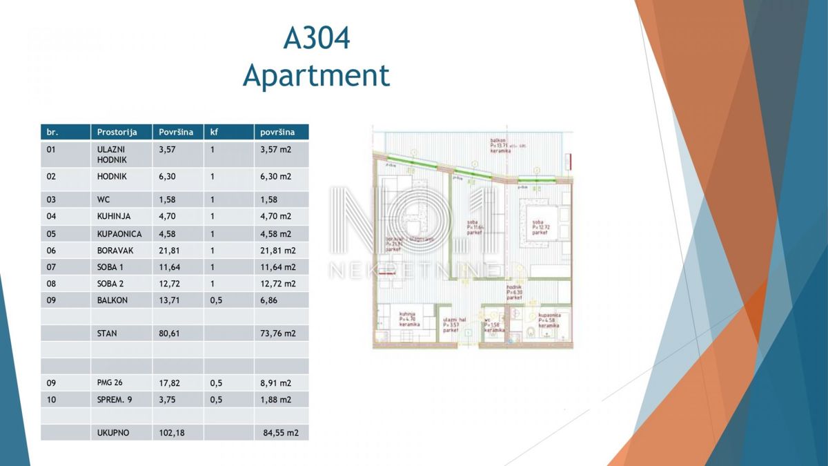 Appartamento Poreč, 75,72m2