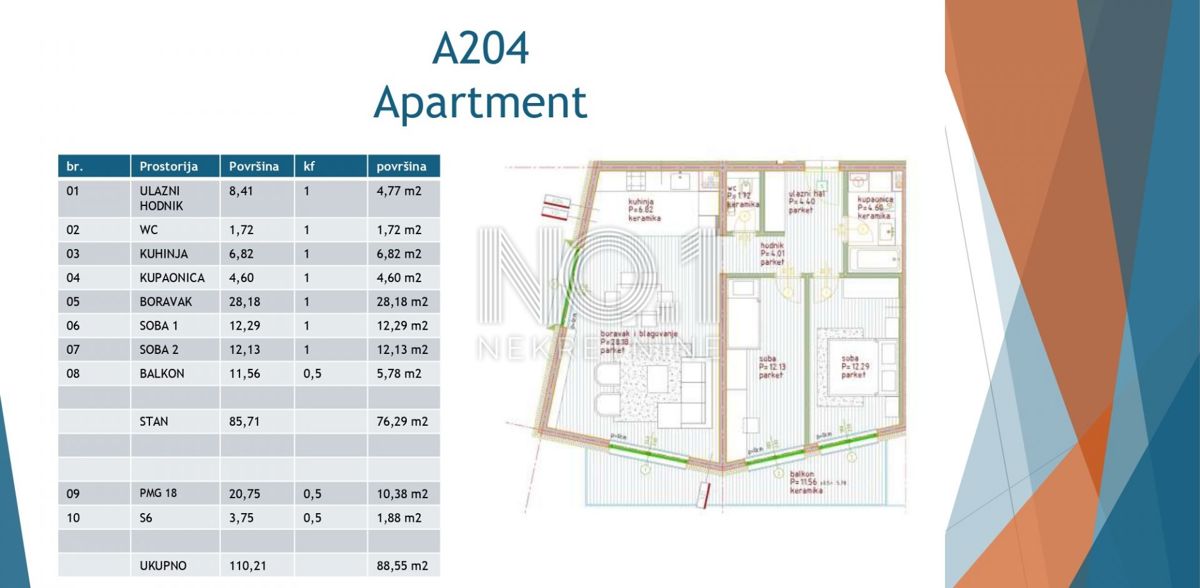 Appartamento Poreč, 75,72m2