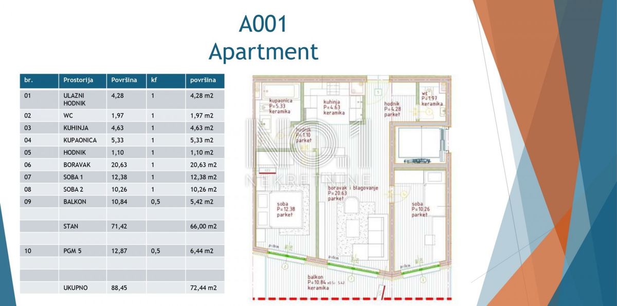 Appartamento Poreč, 75,72m2