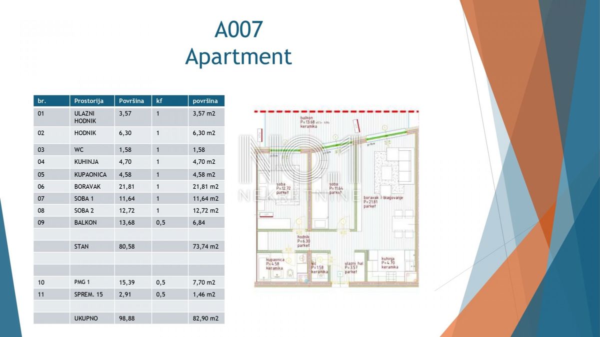 Appartamento Poreč, 75,72m2