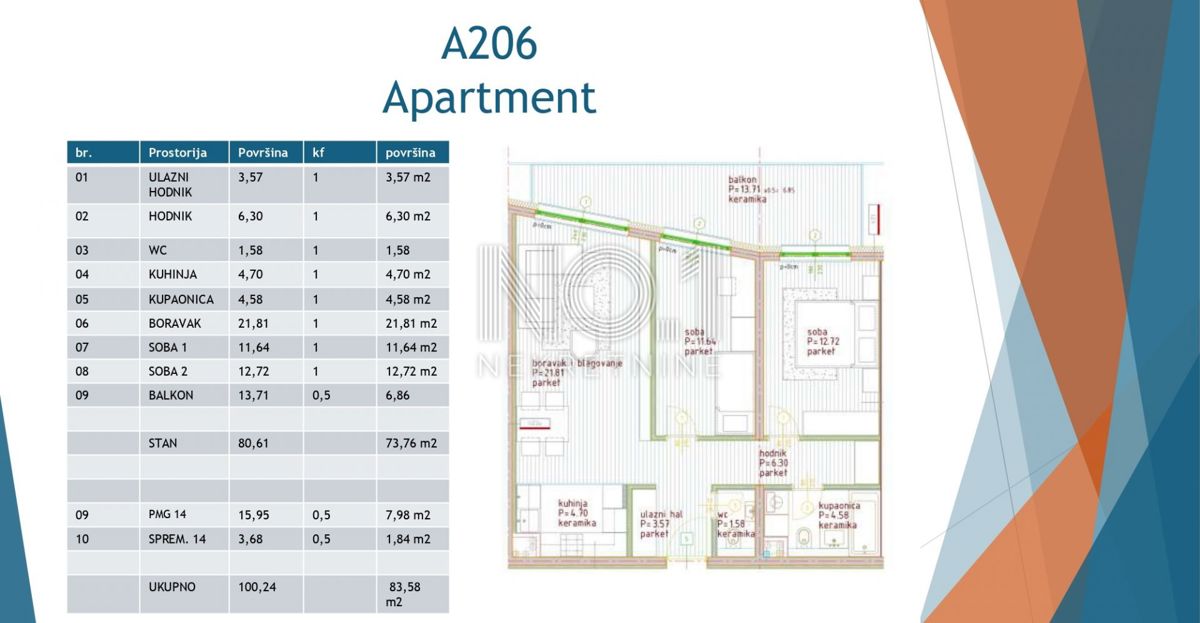 Appartamento Poreč, 75,72m2