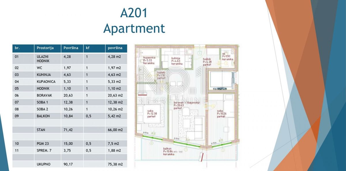 Appartamento Poreč, 75,72m2