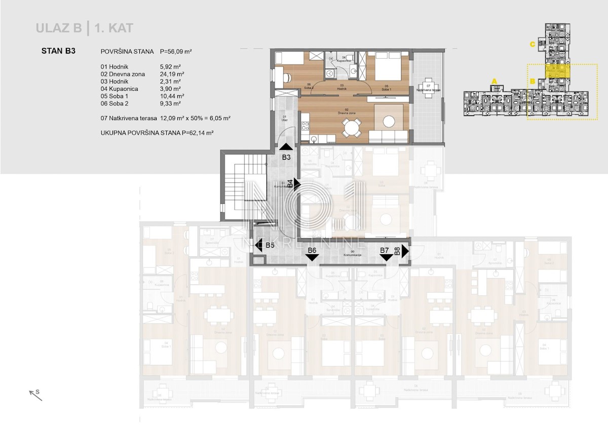 Appartamento Labin, 62,14m2