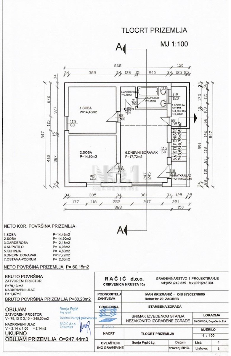 Casa Smokvica Krmpotska, Novi Vinodolski, 102m2